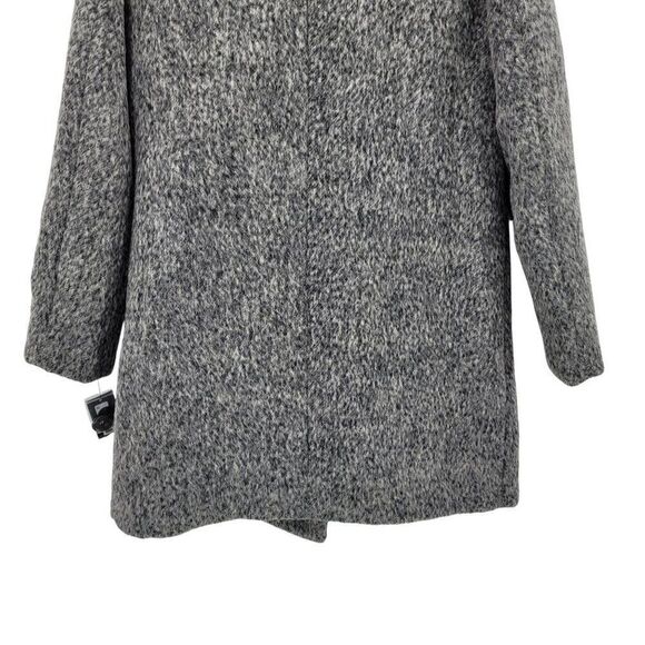 Kenneth Cole Womens Asymmetrical Pressed Boucle Wool Coat M Heathered Gray City - Picture 5 of 12